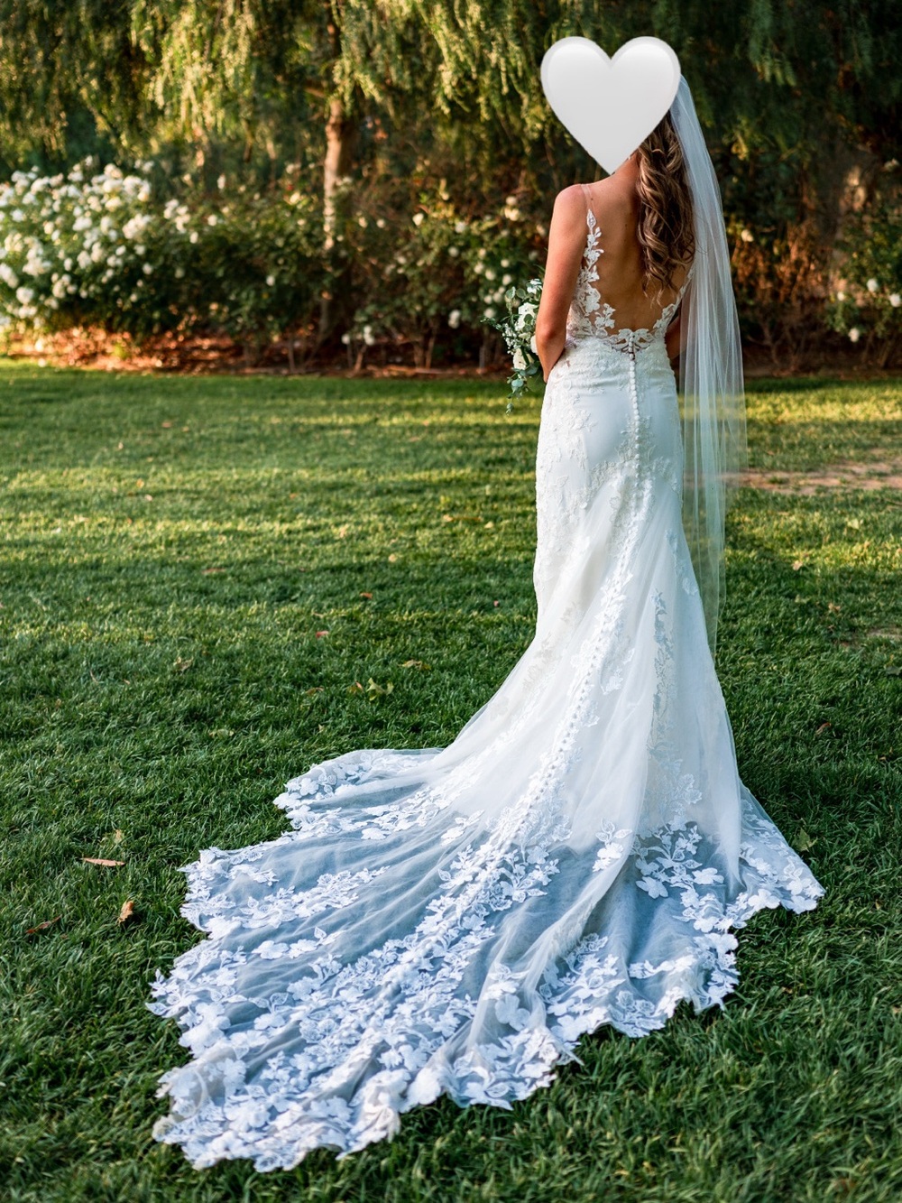 Martina Liana Ivory Lace & Crepe Bridal Gown